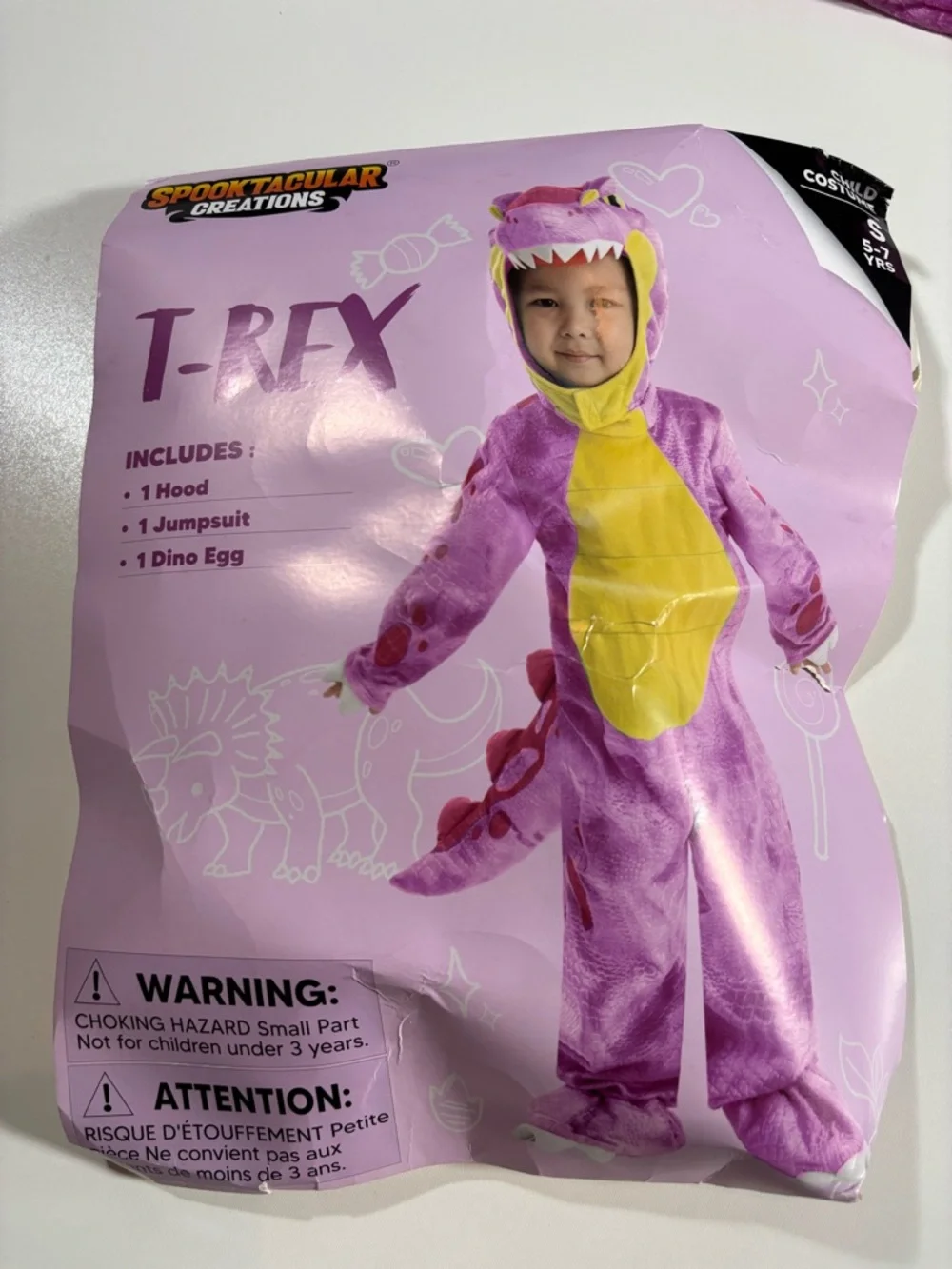 Spooktacular Creations Youth Triceratops Costume Small Plush Dinosaur Pink